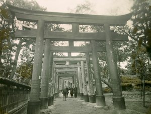 Torii i Inari-helgedomen i Kyoto, ca 1900 - 1915 (fotografi)