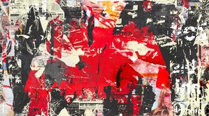 Abstraktion III, 2016 (collage på duk)