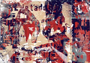 Abstraktion I, 2016 (Collage på duk)
