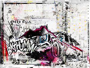 BKTHUMM, 2015 (Collage på duk) av Teis Albers