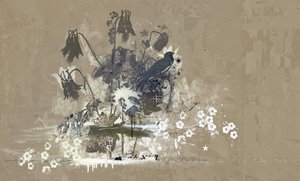 Fågelbukett, 2015 (Collage på duk) av Teis Albers