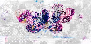 Butterfly Silhouette, 2016 (Collage på duk) av Teis Albers