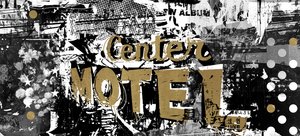 Center Motel, 2015 (Collage på duk) av Teis Albers