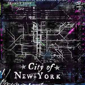 City of new york, 2014 (blandade media på duk) av Teis Albers