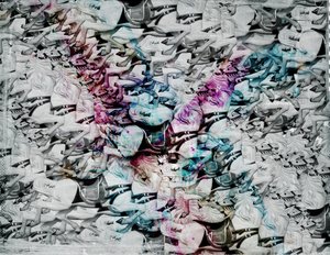 Crazy Horses, 2014 (collage på duk) av Teis Albers