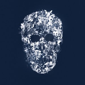 FloralSkull, 2018 (blandade media på duk) av Teis Albers