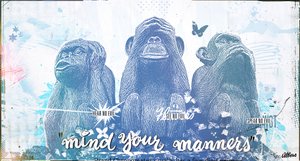 Mind your Manners, 2017 (Collage på duk) av Teis Albers