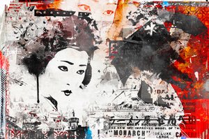Modern Geisha, 2014 (blandade media på duk) av Teis Albers