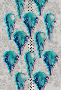 Series of Skulls, 2016 (Collage på duk) av Teis Albers