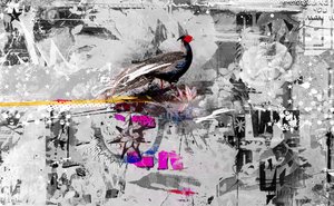 Who dunnit, 2017 (Collage på duk) av Teis Albers