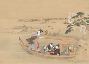 Båt till Yoshiwara, 1800-talet.