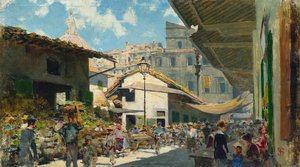 Gamla marknaden, ca 1882-84 (olja på papp)