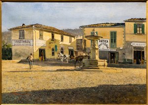 Square i Settignano, ca 1861 (olja på duk) av Telemaco Signorini