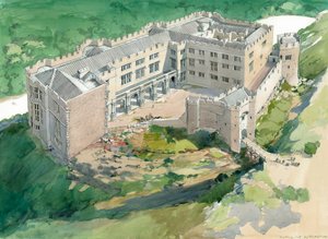 Berry Pomeroy Castle, tidigt 1600-tal, c1990-2010 av Terry Ball