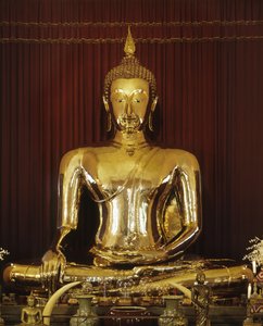 Buddhabild (guld) av Thai School