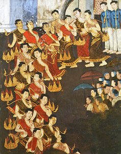 Grupp unga flickor av Thai School