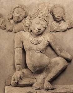 Relief, från Chedi Chula Pathom, Dwaravati School (stuckatur) av Thai School