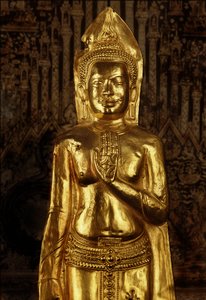 Stående Buddha, sent 1200-tidigt 1300-tal (guld) av Thai School