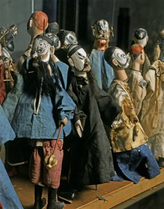 THAI KONST: Marionetter av Ramayana-karaktärerna. Bangkok stil av Thai School