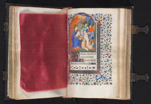 Tidsbok Användning av Paris: Fol. 66v, dekorerad kant, ca. 1420.