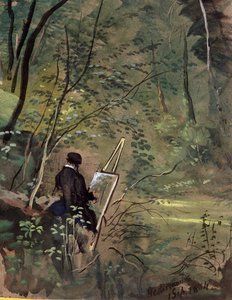 Hestercombe Woods, Somerset 1834 (akvarell och gouache) av The Rev. John Eagles