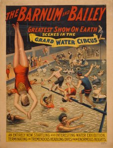 Barnum & Baileys största show på jorden. Scener i den stora vattencirkusen, ca. 1895 av The Strobridge Lithographing Company