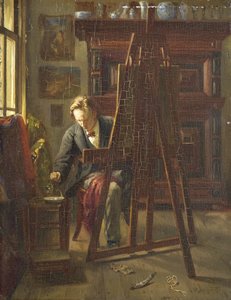 Konstnären George Jan Hendrik Poggenbeek i sin studio av Theo Hanrath