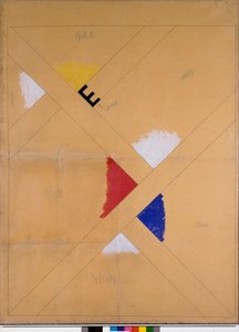 Oavslutad affisch för Van Doesburg-utställningen (blandade media av Theo van Doesburg