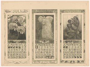 Kalendrar för juli, augusti och november 1910