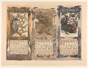 Kalendrar för oktober, september och december 1903