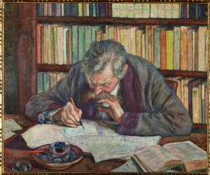 Belgiske författaren Emile Verhaeren (målning på duk) av Theo van Rysselberghe