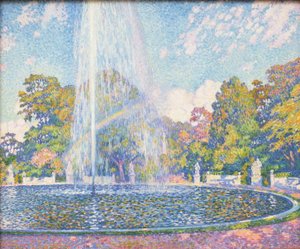 Fontän i parken vid Sanssouci-slottet nära Potsdam av Théo van Rysselberghe