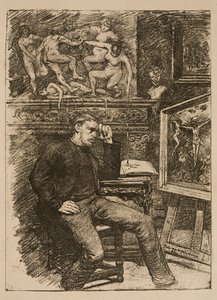 Frontispis till novellen ”Contes de minuit” av Emile Verhaeren av Théo van Rysselberghe