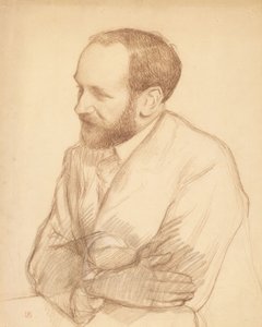 Porträtt av Henri Gheon, ca 1903 (krita på papper) av Theo van Rysselberghe