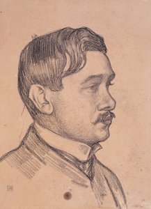 Porträtt av Maurice Maeterlinck, ca 1903 (krita på papper) av Theo van Rysselberghe