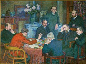 Läsning (målning på duk) av Theo van Rysselberghe