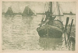 Fartyg i regnet av Théo van Rysselberghe