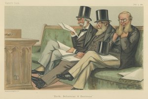 Hennes Majestäts opposition: Lord J J Manners, Sir S H Northcote och Sir R A Cross. av Theobald Chartran