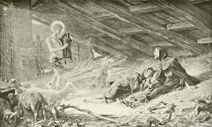 Visionen av den helige Franciskus (gravyr) av Theobald Chartran