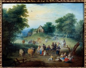 Country scen. Målning av Theobald Michau (1676-1765)