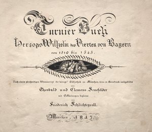 Bok om turneringar: Titelsida, 1817. av Theobald Senefelder