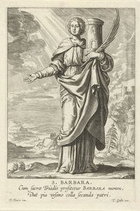 Sankta Barbara St. Barbara (titel på objekt) Feminine heiligen (serietitel) Mirror Illuminated Virgin (serietitel)