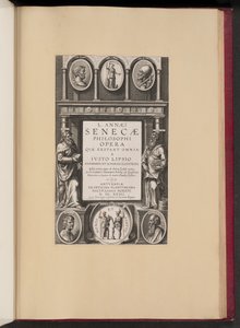 Titelsida för L. Annaei Seneca filosofens verk som finns allt från Ivisto Lipsio