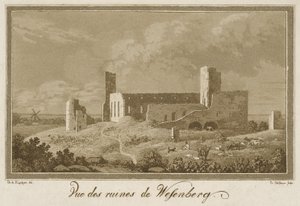 Vy över ruinerna av Rakvere slott av Theodor Gehlhaar