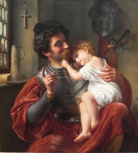 Tyska: Der Krieger und sein Kind Krigaren och hans barn av Theodor Hildebrandt