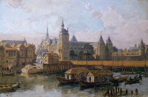 Ile de la Cite och Palais de Justice (tidigare Palais Royal) på 1500-talet, 1917