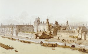 Louvren och Hôtel du Petit-Bourbon 1622 under Ludvig XIII:s regering, 1885
