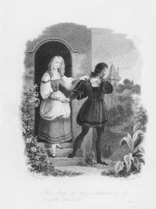 Min avgångsdag har kommit, frontispice från Frankenstein av Mary Shelley (1797-1851), graverad av William Chevalier (1804-66).
