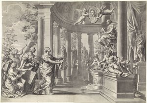 Allegorisk representation: visdomens tempel (Sapienta) av Theodor Matham