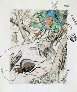 Loppjakt i urskogen av Theodor Kittelsen